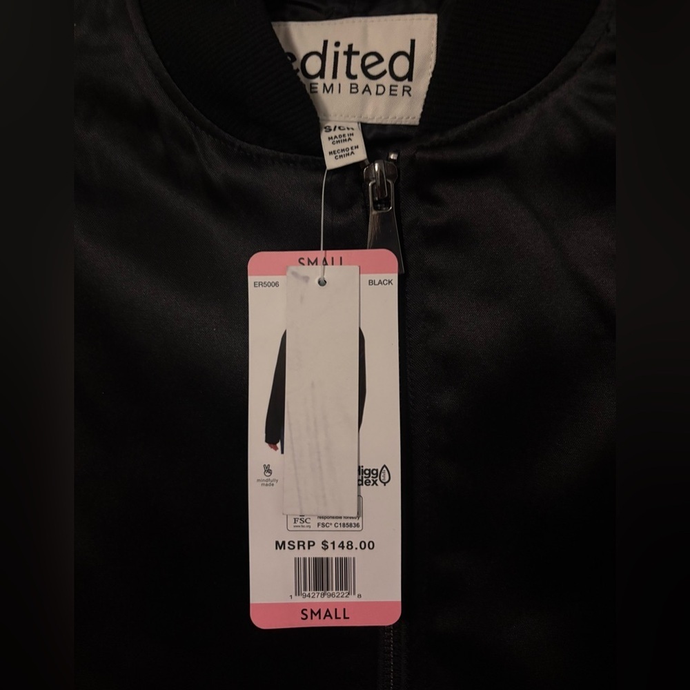 Edited by Remi Bader Black Bomber Jacket - Small NWT - Picture 2 of 2